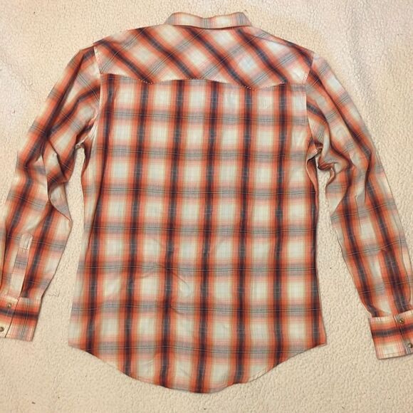 WRANGLERWRANGLER BROWN SNAPS PLAID PRINT - MENS SHIRT - Picture 2 of 7